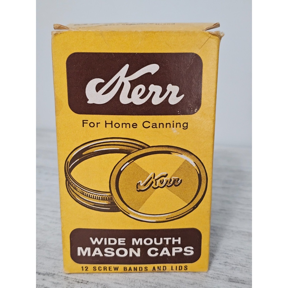 Wide Mouth Mason Caps - Gold in original packaging